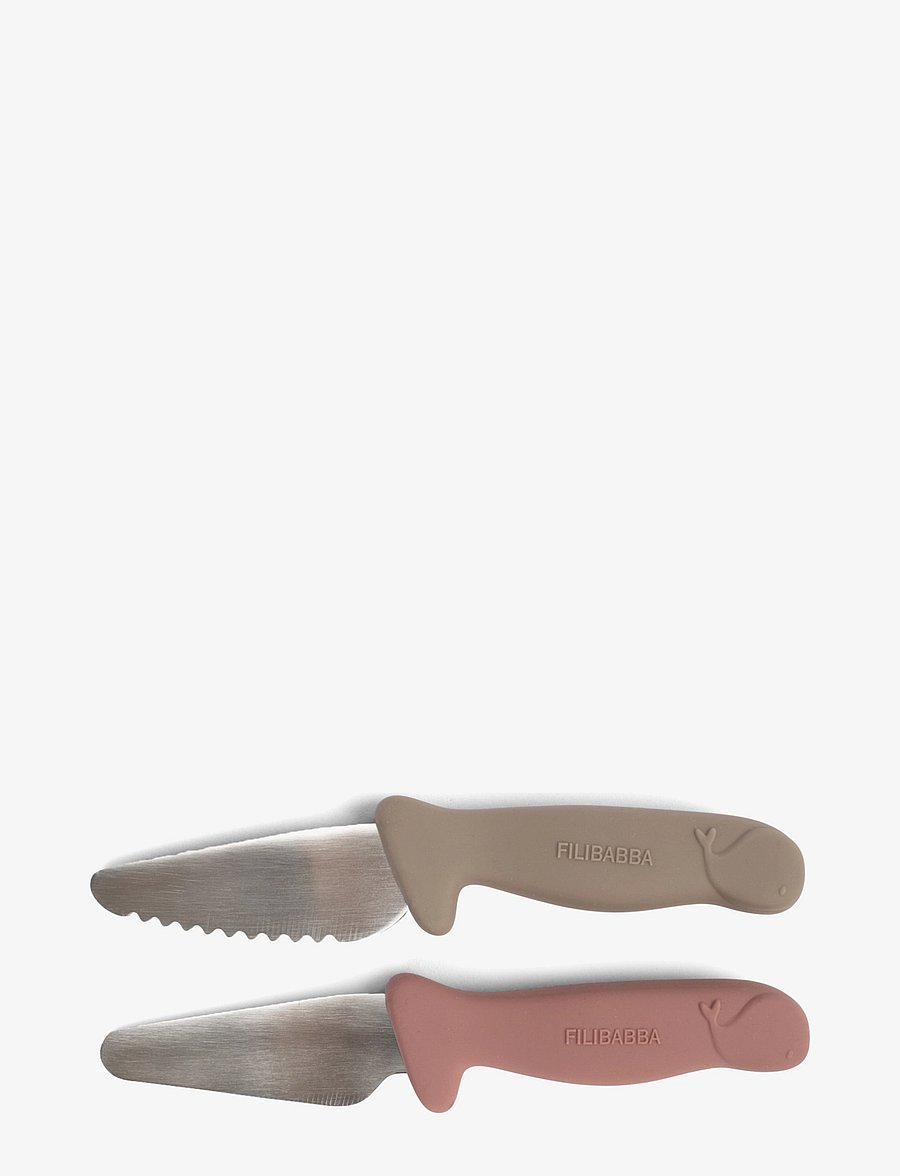 Filibabba - Knivsæt til børn - 2-pak - Warm Grey + Rose - söögiriistad - multicoloure - 1
