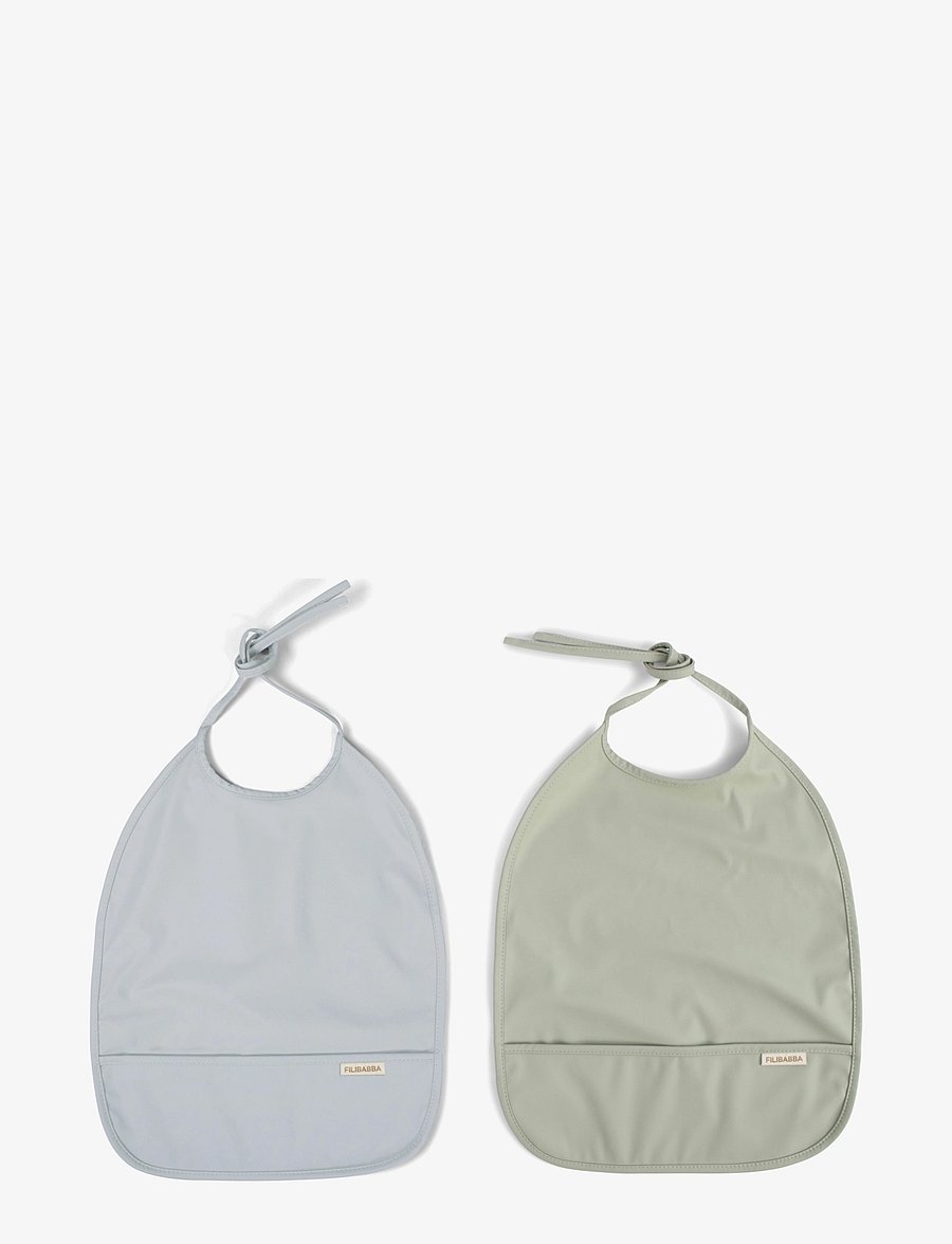 Filibabba - Hagesmæk m. bindebånd 2-pak - Pearl Blue + Desert Sage - haklappar - multicoloure - 1