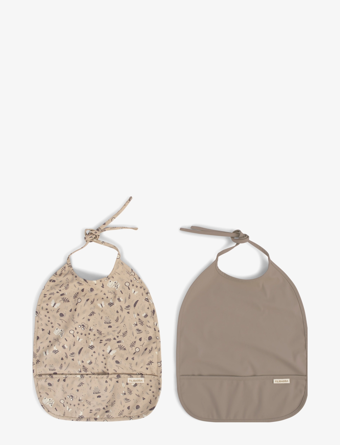 Filibabba - Hagesmæk m. bindebånd 2-pak - Little Wonders + Warm Grey - lätzchen - multicoloure - 1
