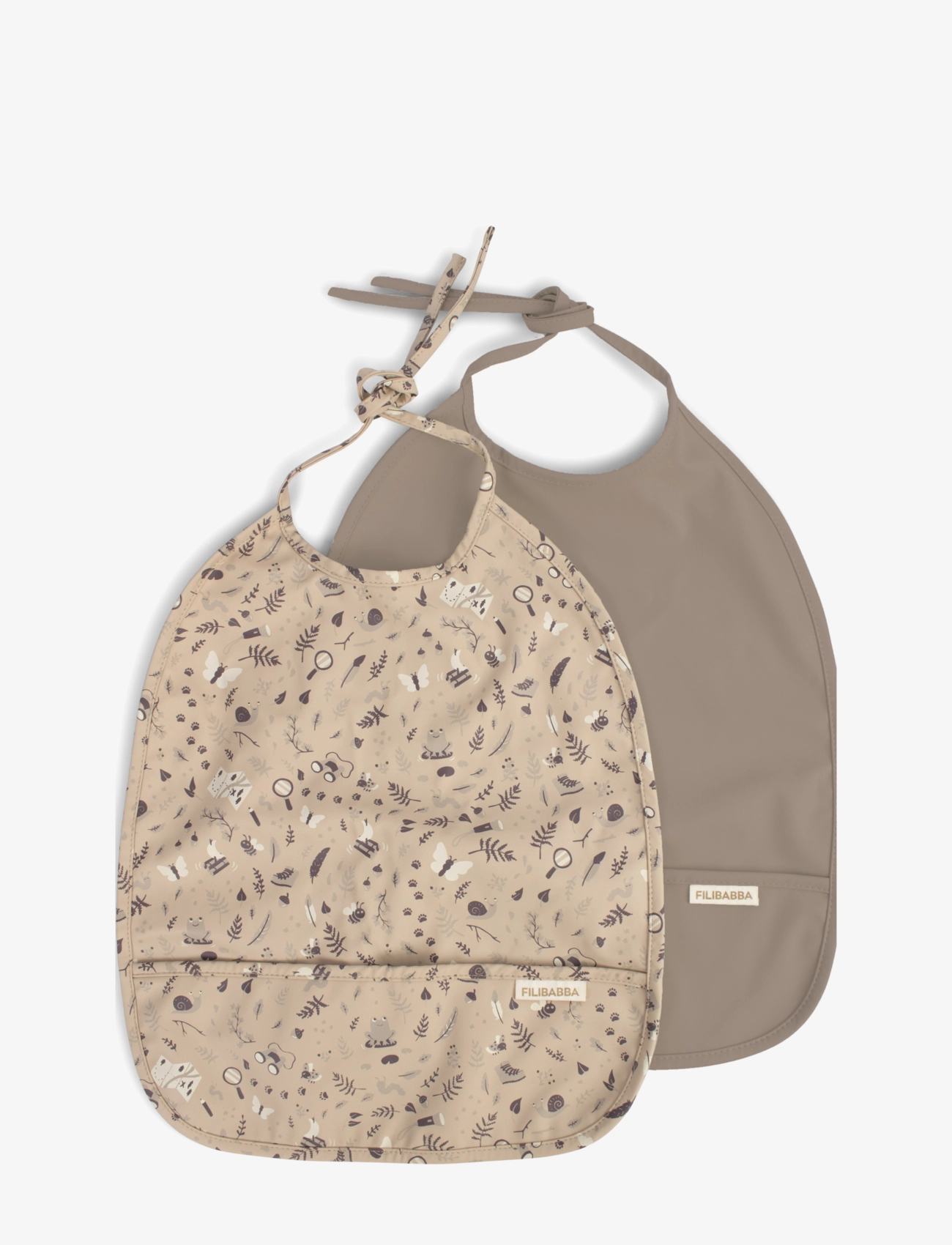 Filibabba - Hagesmæk m. bindebånd 2-pak - Little Wonders + Warm Grey - lätzchen - multicoloure - 2