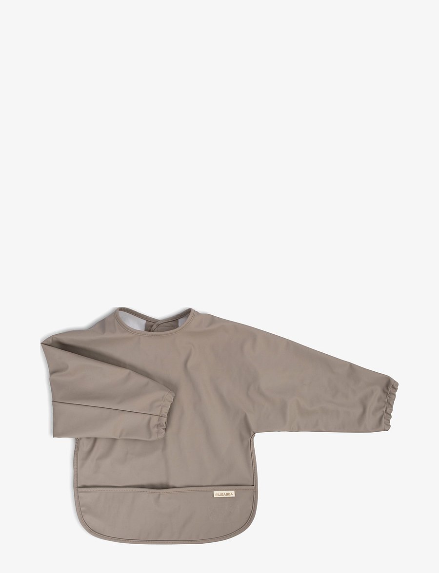 Filibabba - Hagesmæk m. ærmer - Warm Grey - langarmlätzchen - beige - 1