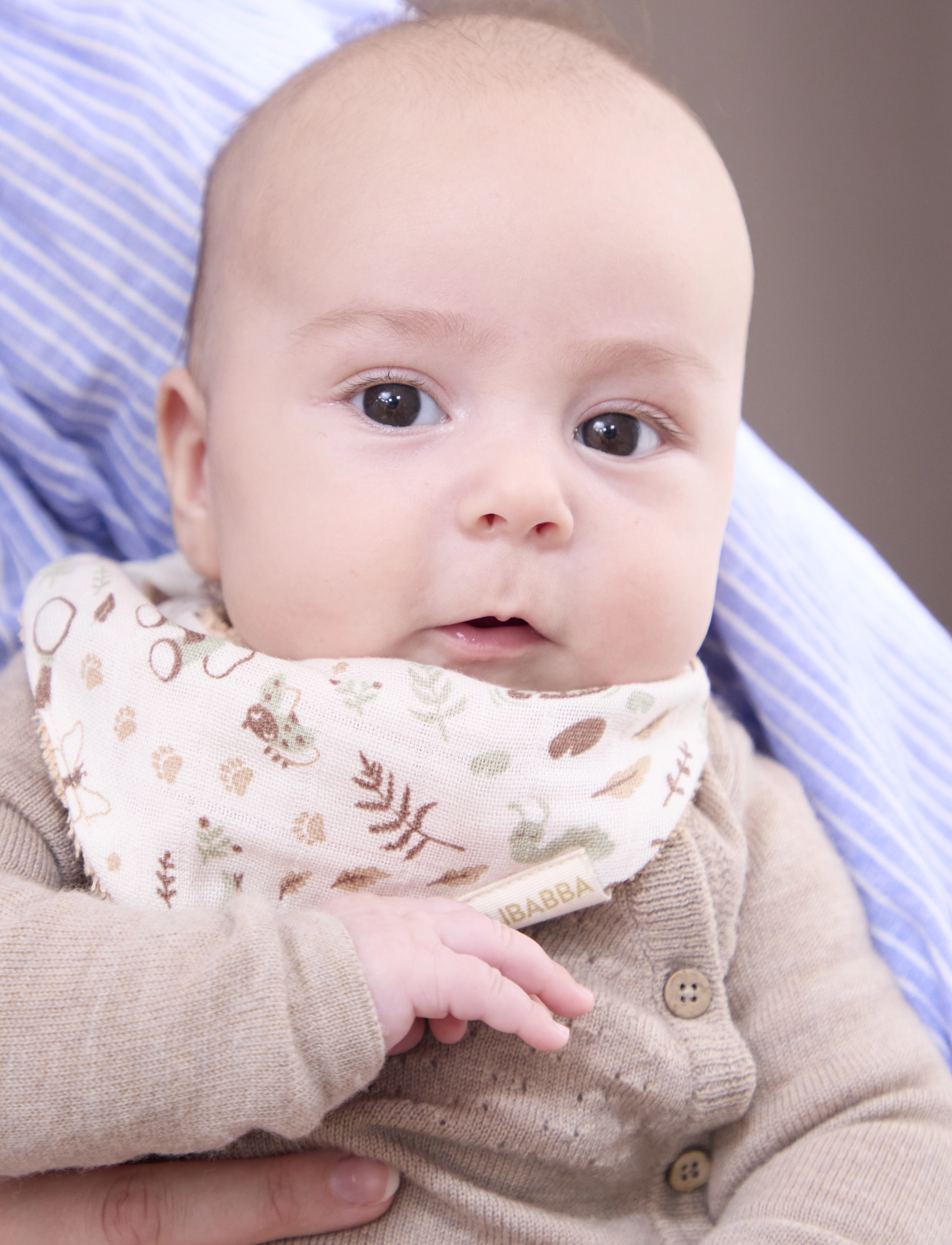 Filibabba Bandana Bib 2 Pack Gots Little Wonders + Warm Grey, One Size, Care & Hygiene, Beige - Dry Bibs, Kinder