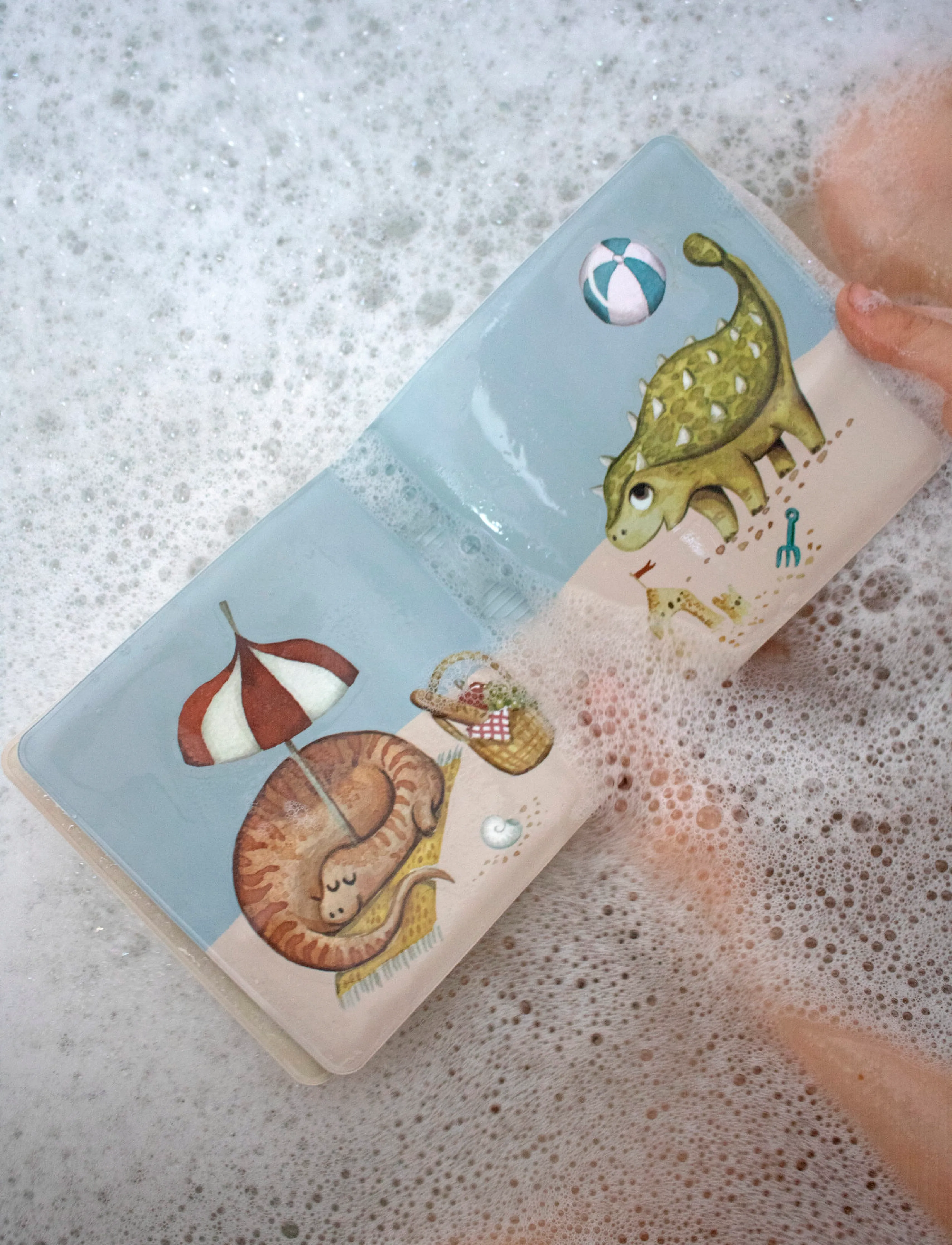 Filibabba Bath Book - Dino Beach, One Size, Multi/patterned, Børnebøger > Babybøger, Børn