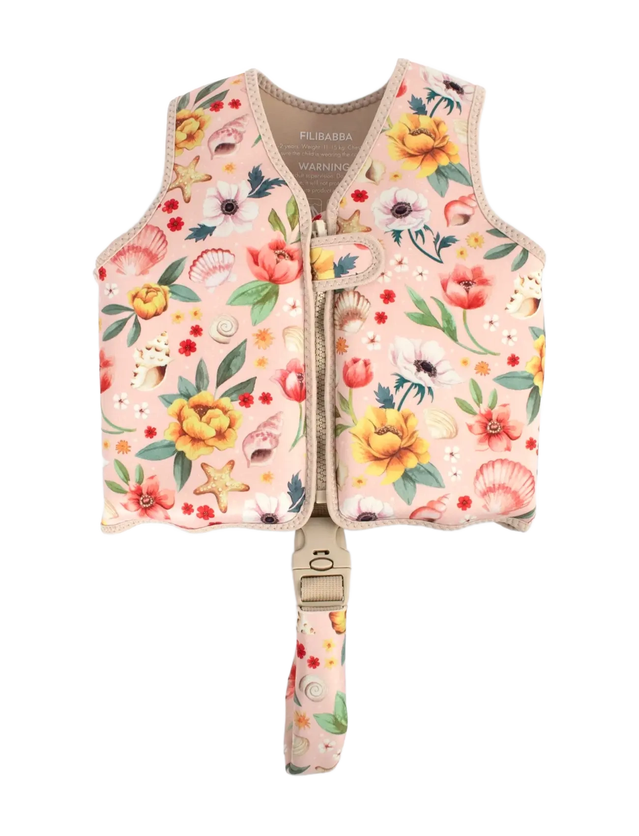 Filibabba Svømmevest 1-2 år - Ocean Blossom - Aksessuaarid - PINK / pink/rose