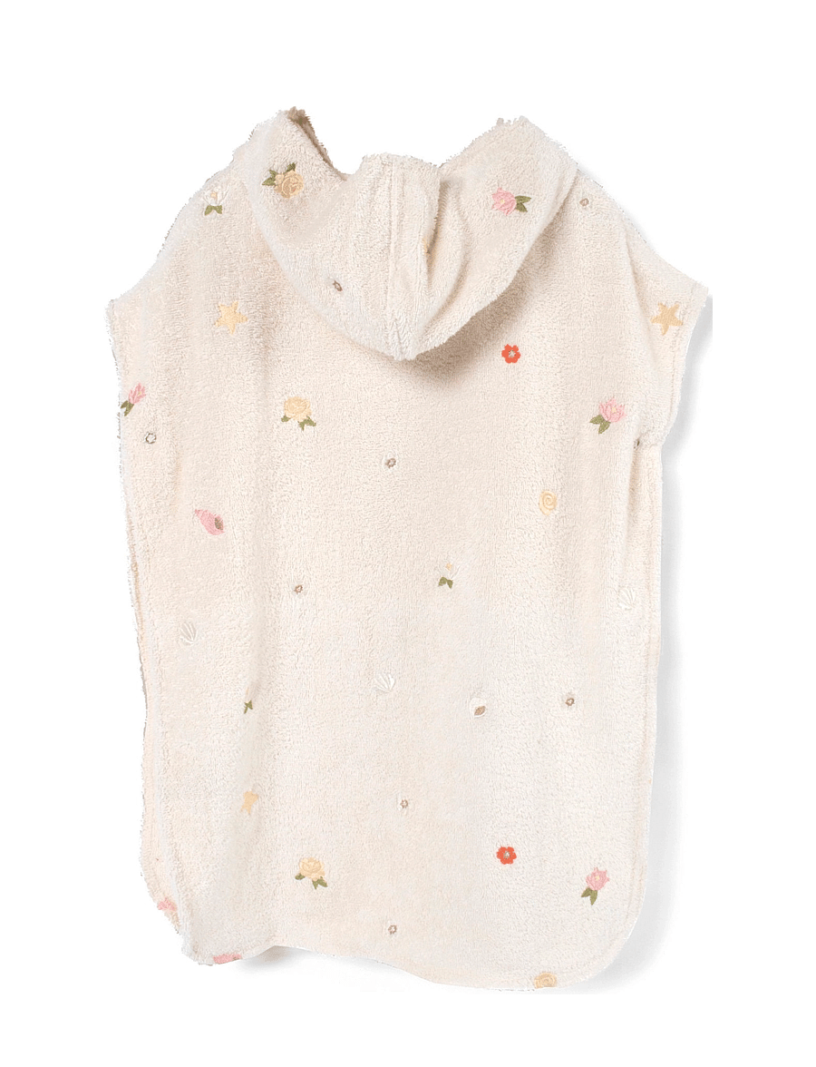 Filibabba - Embroidered beach poncho GOTS - Ocean Blossom - bademäntel - white - 2