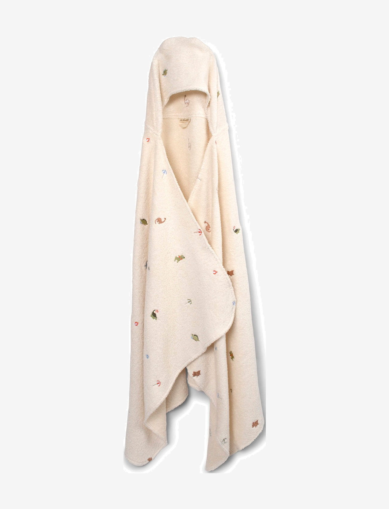 Filibabba - Embroidered beach poncho GOTS - Dino Beach - white - 1