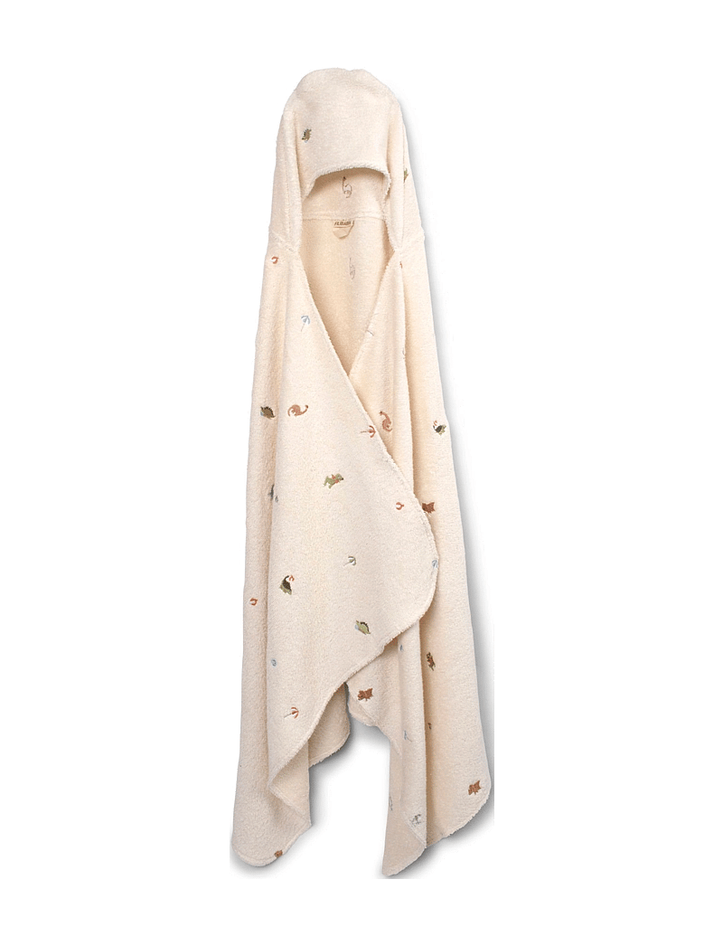 Filibabba - Embroidered beach poncho GOTS - Dino Beach - white - 1