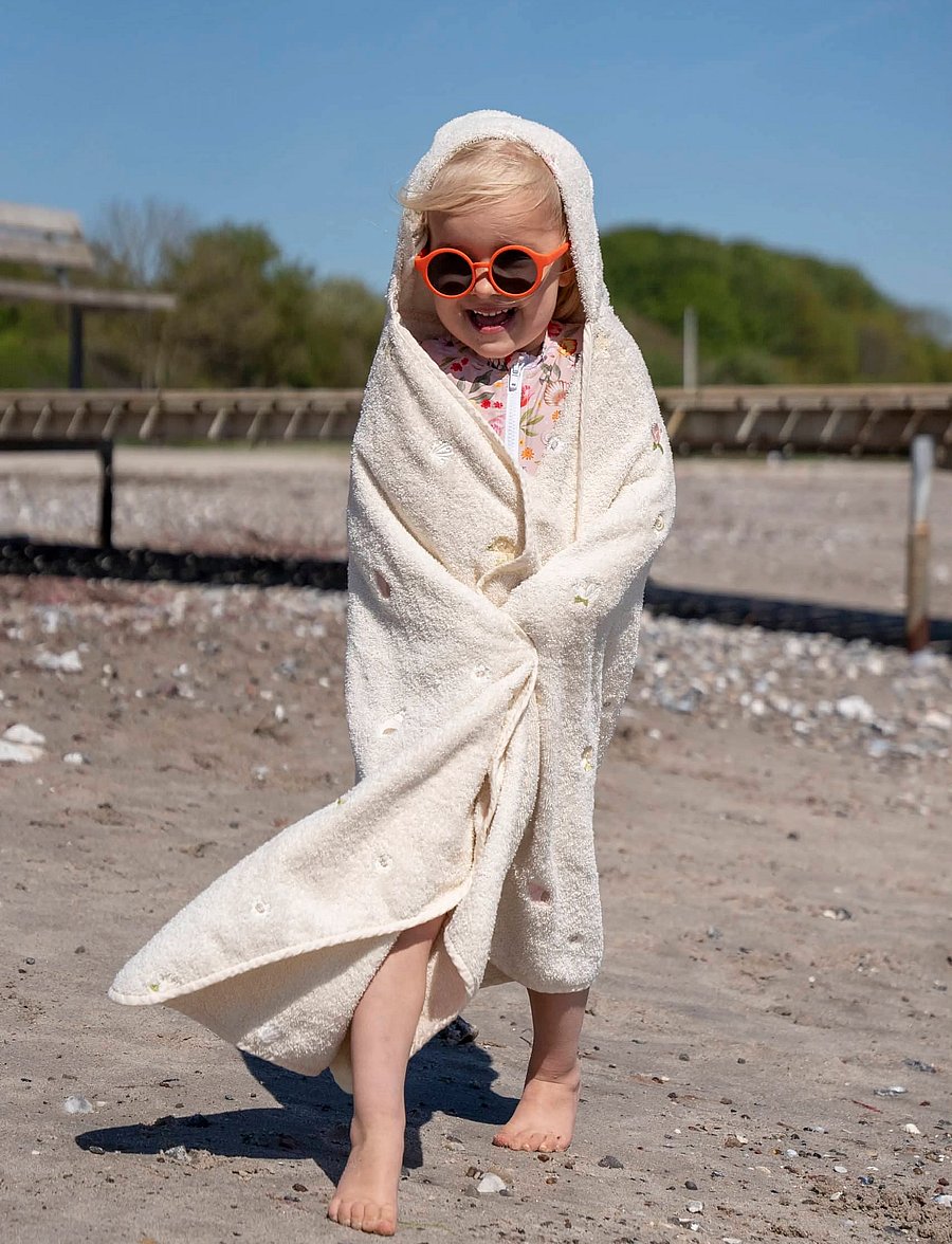 Filibabba - Embroidered hooded towel GOTS - Ocean Blossom - white - 0