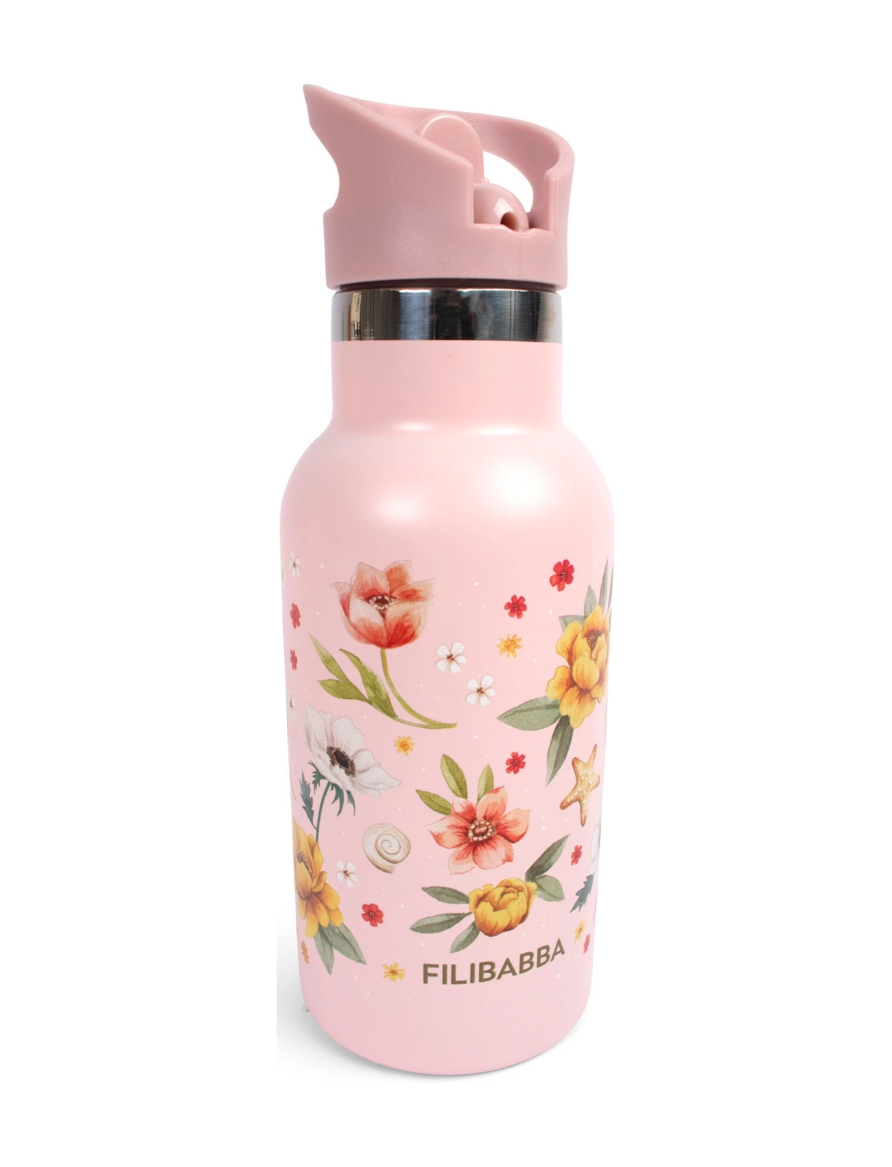 Filibabba - Stainless steel water bottle - Ocean Blossom - rose - 1