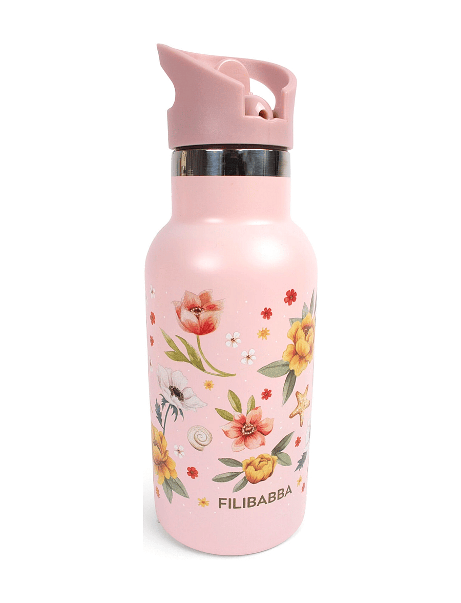 Filibabba - Stainless steel water bottle - Ocean Blossom - rose - 1