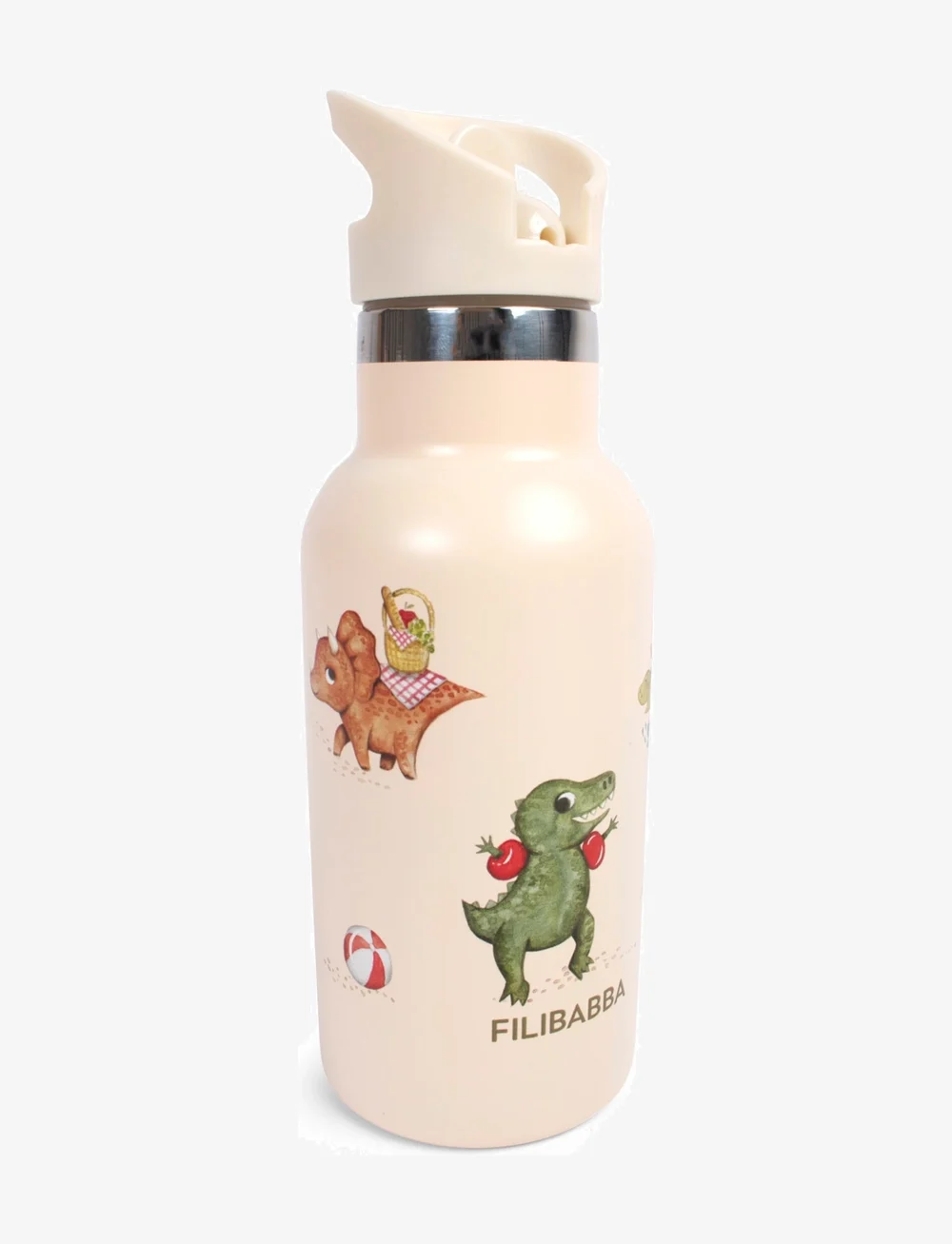 Filibabba - Stainless steel water bottle - Dino Beach - beige - 1
