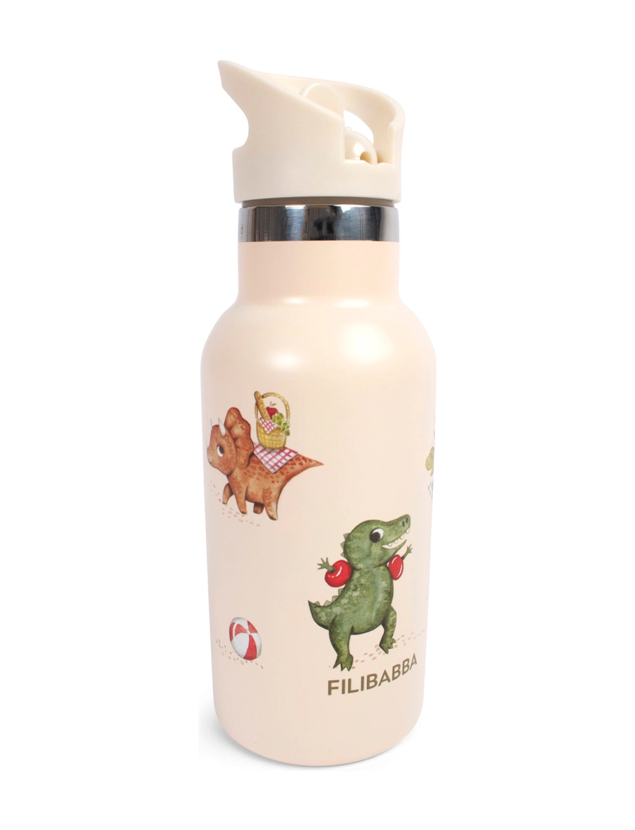 Filibabba - Stainless steel water bottle - Dino Beach - beige - 1