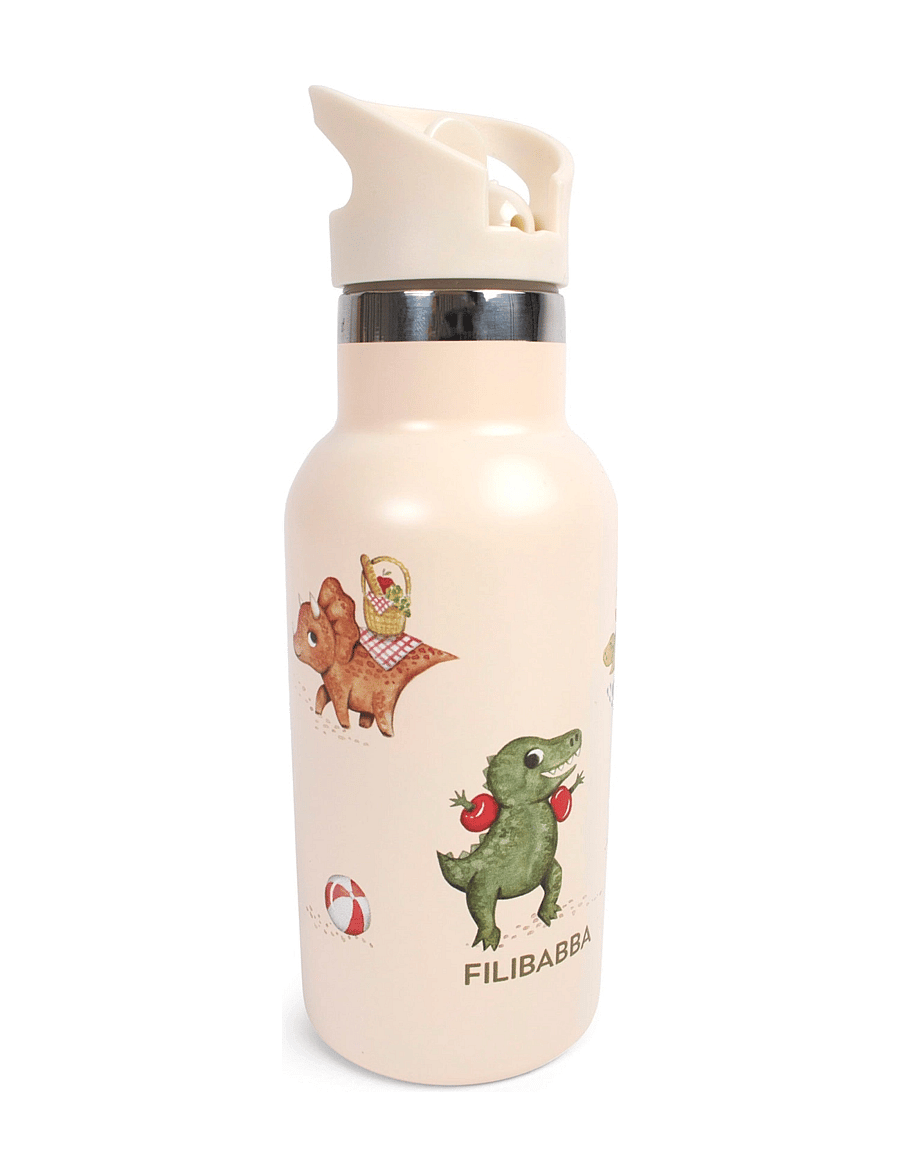 Filibabba - Stainless steel water bottle - Dino Beach - beige - 1