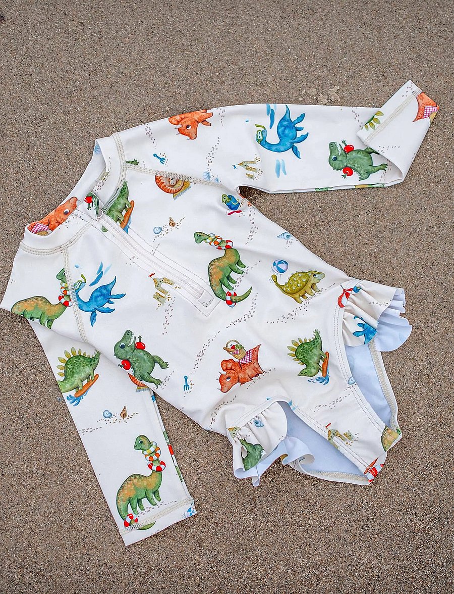 Filibabba - Vilje – UV-dragt 1-2 år – Dino Beach - iepirkties pēc vecuma - beige - 4