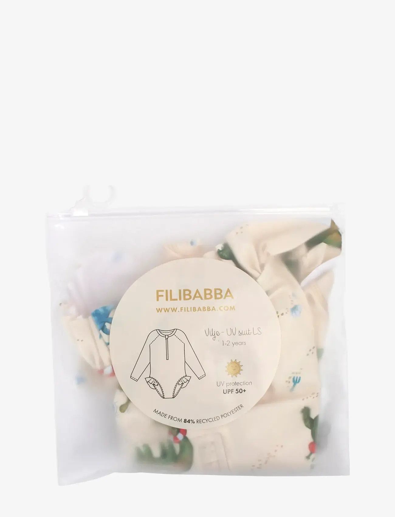 Filibabba - Vilje – UV-dragt 1-2 år – Dino Beach - badedragter - beige - 3
