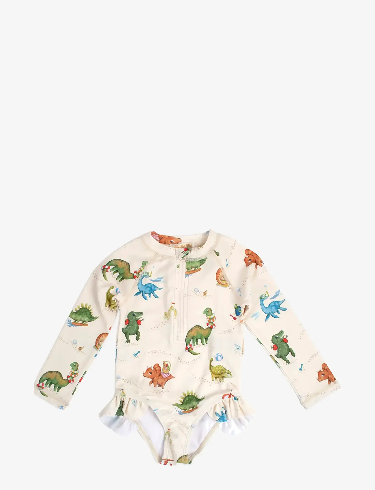 Filibabba - Vilje – UV-dragt 3-4 år – Dino Beach - badedragter - beige - 1