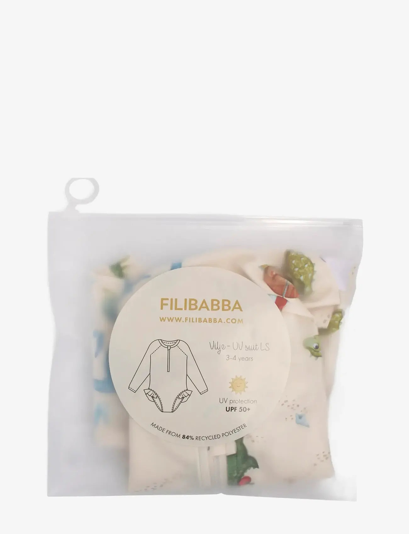 Filibabba - Vilje – UV-dragt 3-4 år – Dino Beach - badedragter - beige - 3