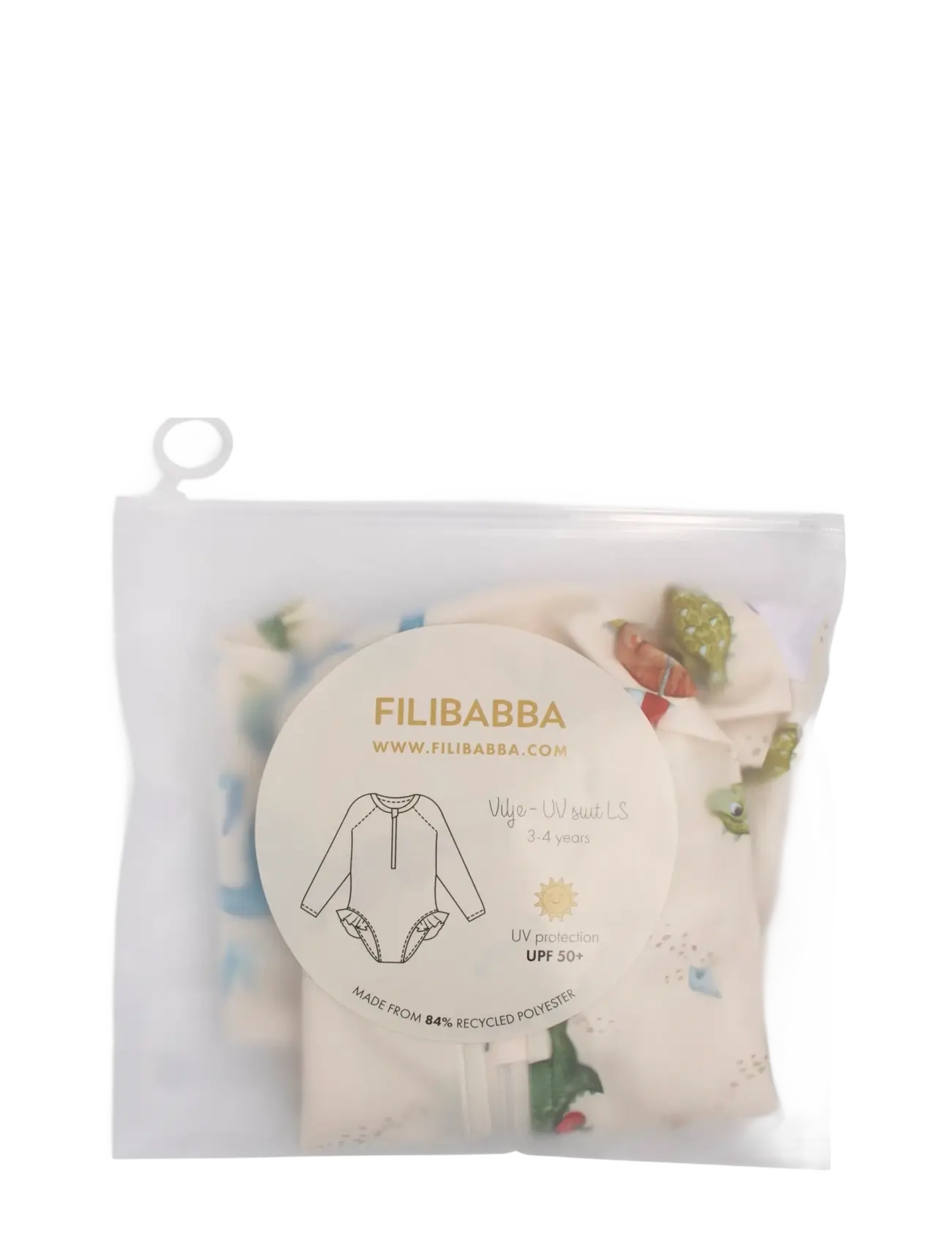 Filibabba - Vilje – UV-dragt 3-4 år – Dino Beach - beige - 3