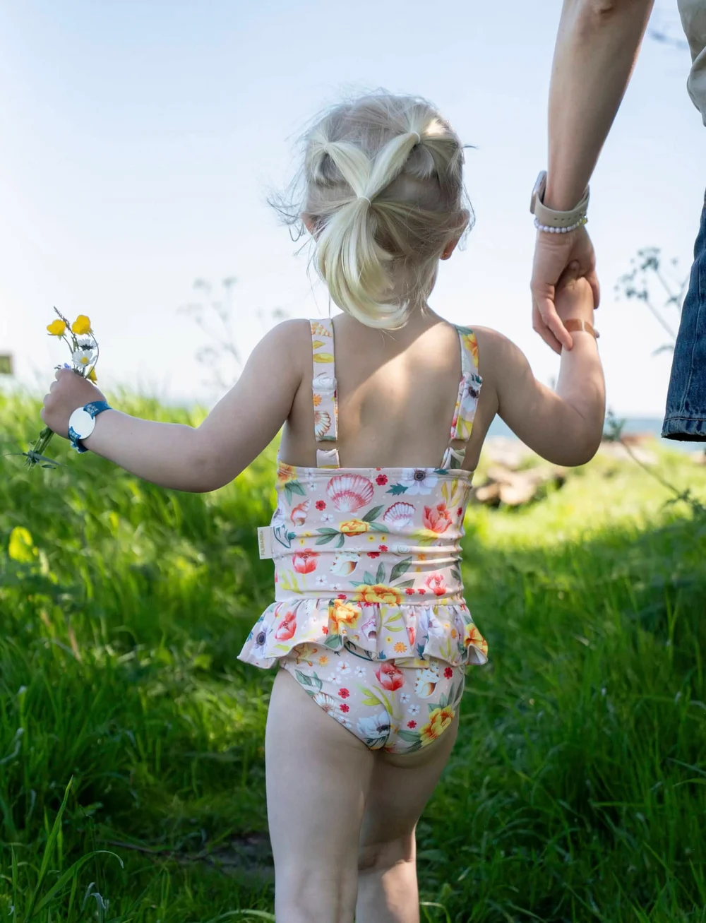 Filibabba - Eva – Badedragt 1-2 år – Ocean Blossom - baddräkter - pink - 0