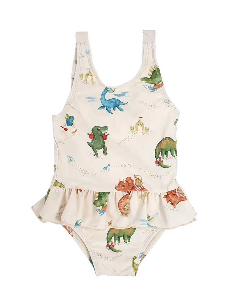 Filibabba - Eva – Badedragt 1-2 år – Dino Beach - badeanzüge - beige - 1