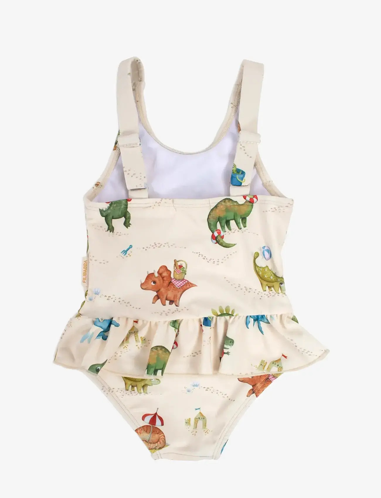 Filibabba - Eva – Badedragt 1-2 år – Dino Beach - badeanzüge - beige - 2