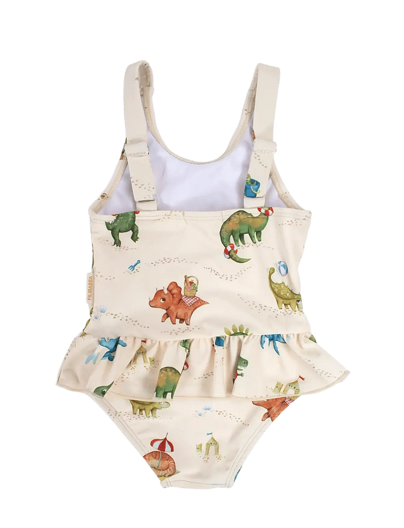 Filibabba - Eva – Badedragt 1-2 år – Dino Beach - badeanzüge - beige - 2