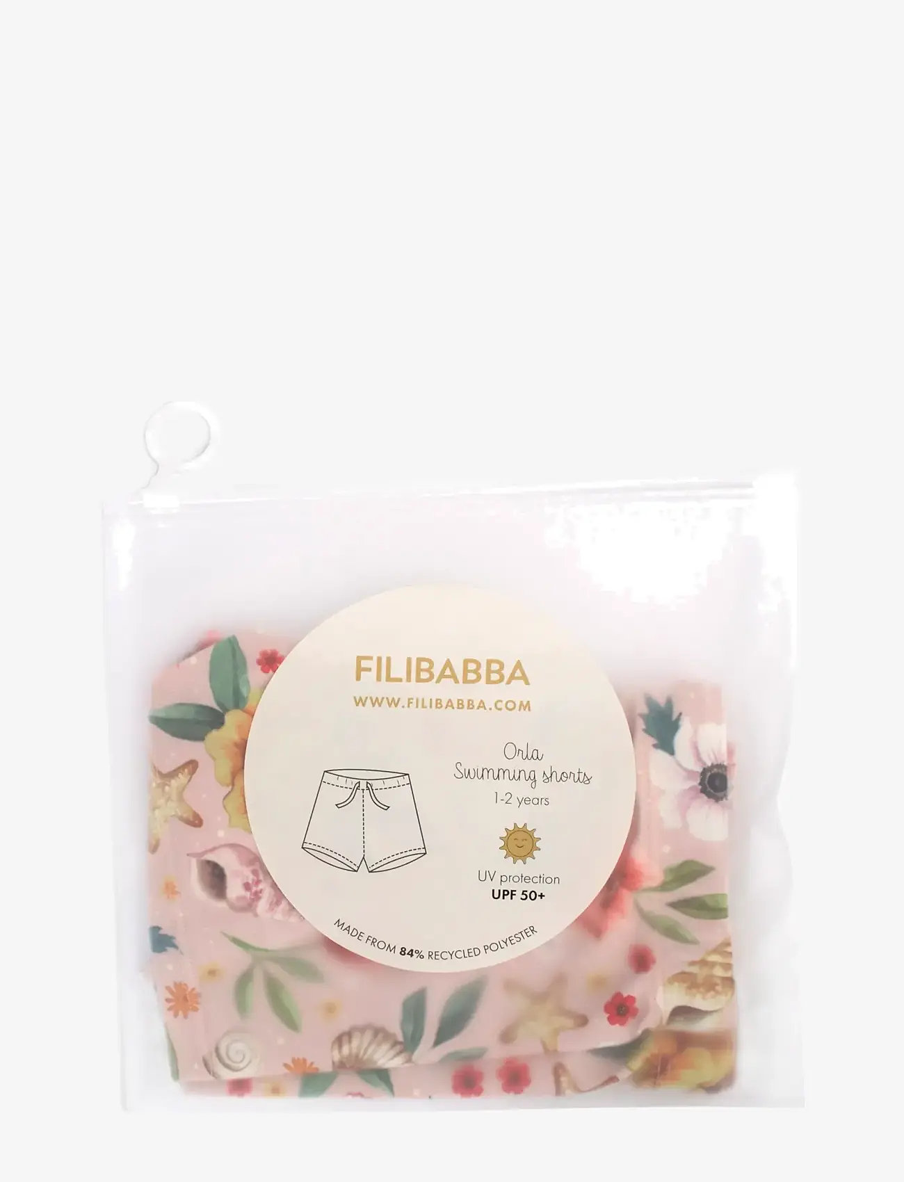 Filibabba - Orla – Badeshorts 1-2 år – Ocean Blossom - badebukser - pink - 3
