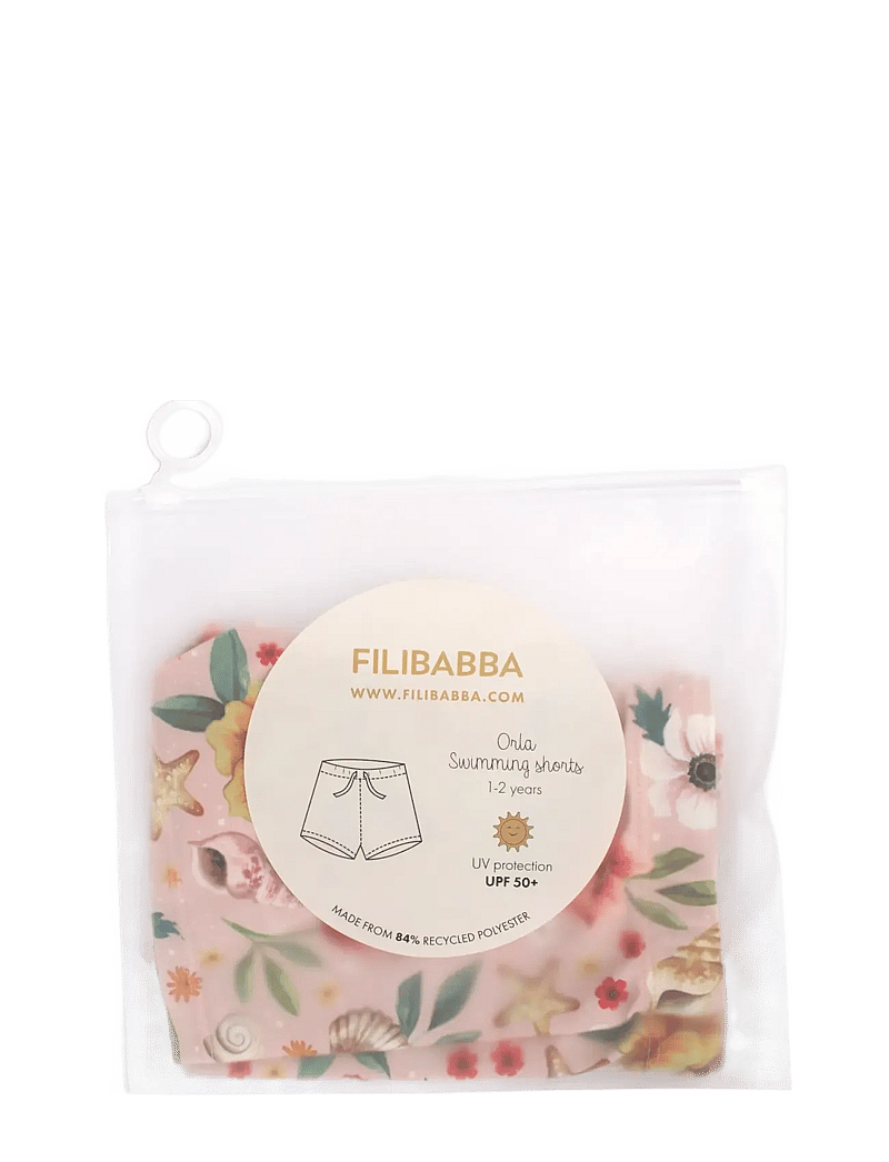 Filibabba - Orla – Badeshorts 1-2 år – Ocean Blossom - badehosen - pink - 3