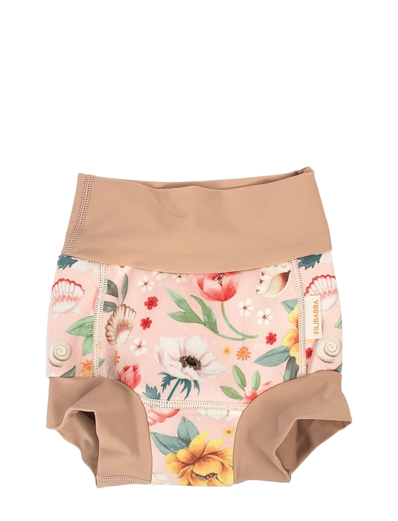 Filibabba - Lucca – Blebadebukser 1-2 år – Ocean Blossom - svømmebleier - pink - 1