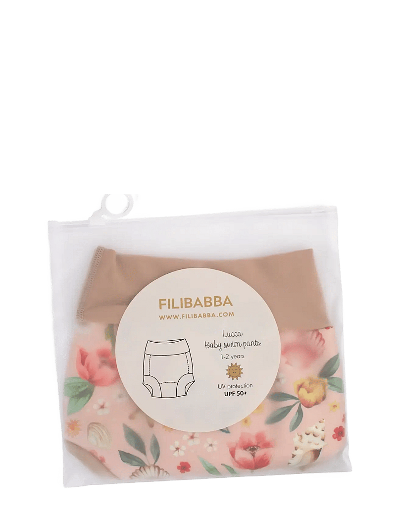 Filibabba - Lucca – Blebadebukser 1-2 år – Ocean Blossom - svømmebleier - pink - 3