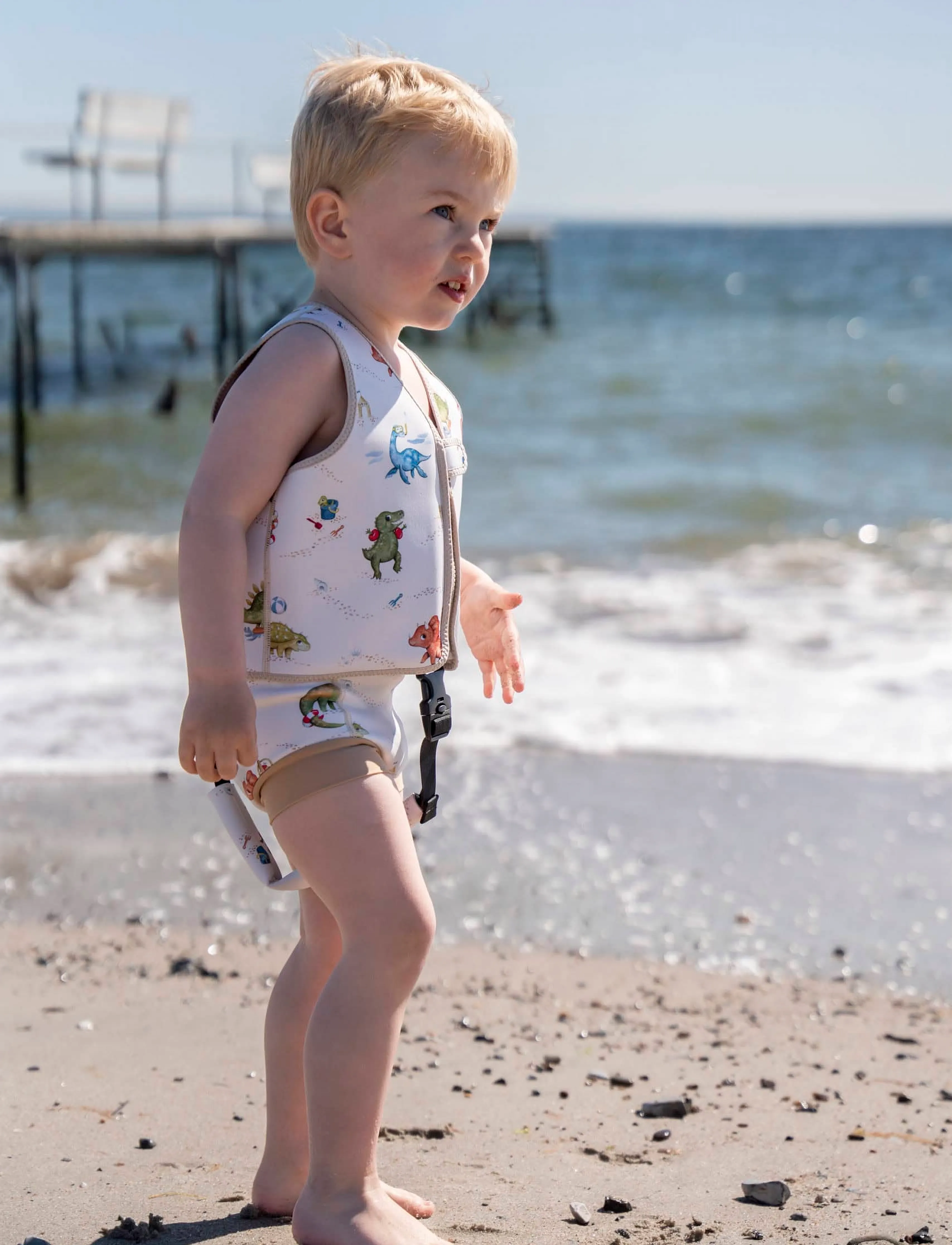 Filibabba - Lucca – Blebadebukser 1-2 år – Dino Beach - beige - 5