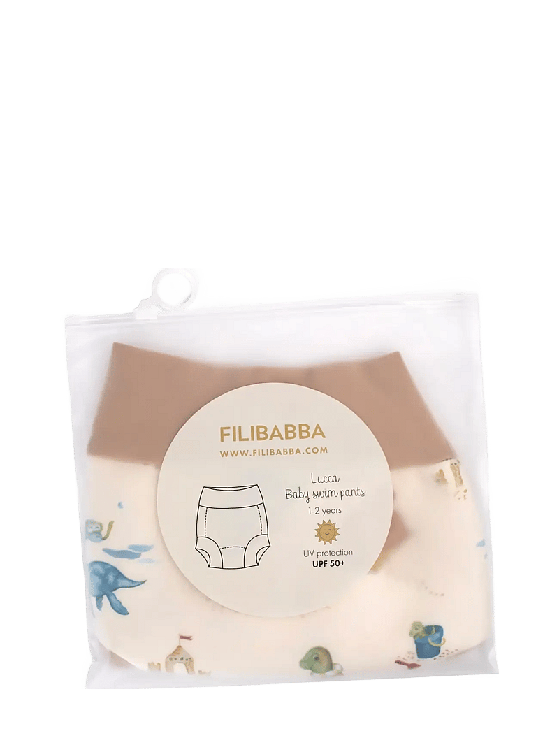 Filibabba - Lucca – Blebadebukser 1-2 år – Dino Beach - beige - 3