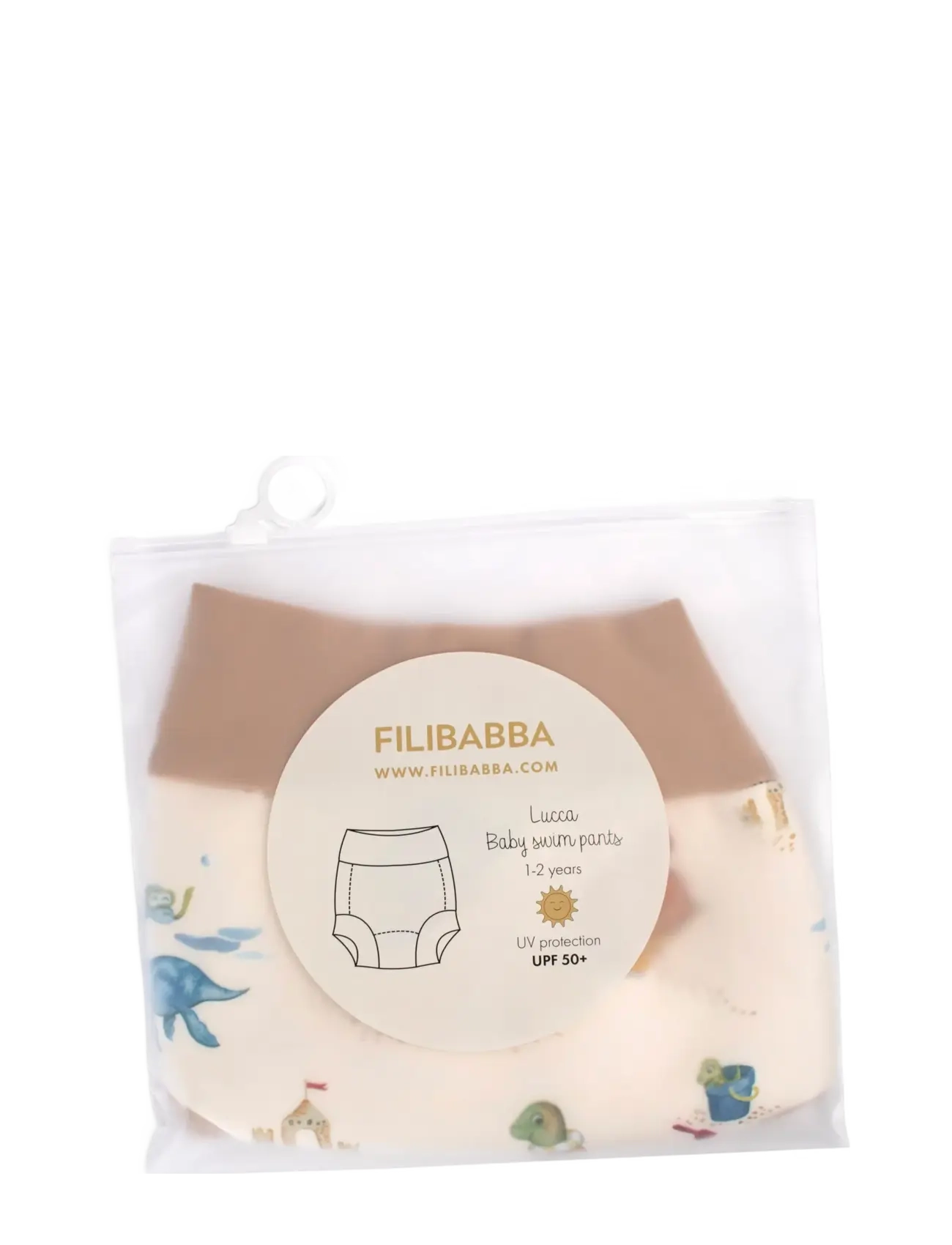 Filibabba - Lucca – Blebadebukser 1-2 år – Dino Beach - beige - 3