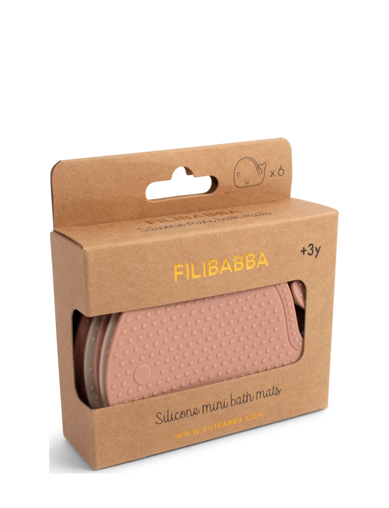 Filibabba - Silicone mini bath mats 6 pcs - Whales - Rose Mix - multicolor - 3