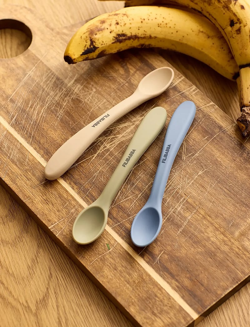 Filibabba - Silicone feeding spoons 3-pack - Ocean Mix - besteck - multi coloured - 0