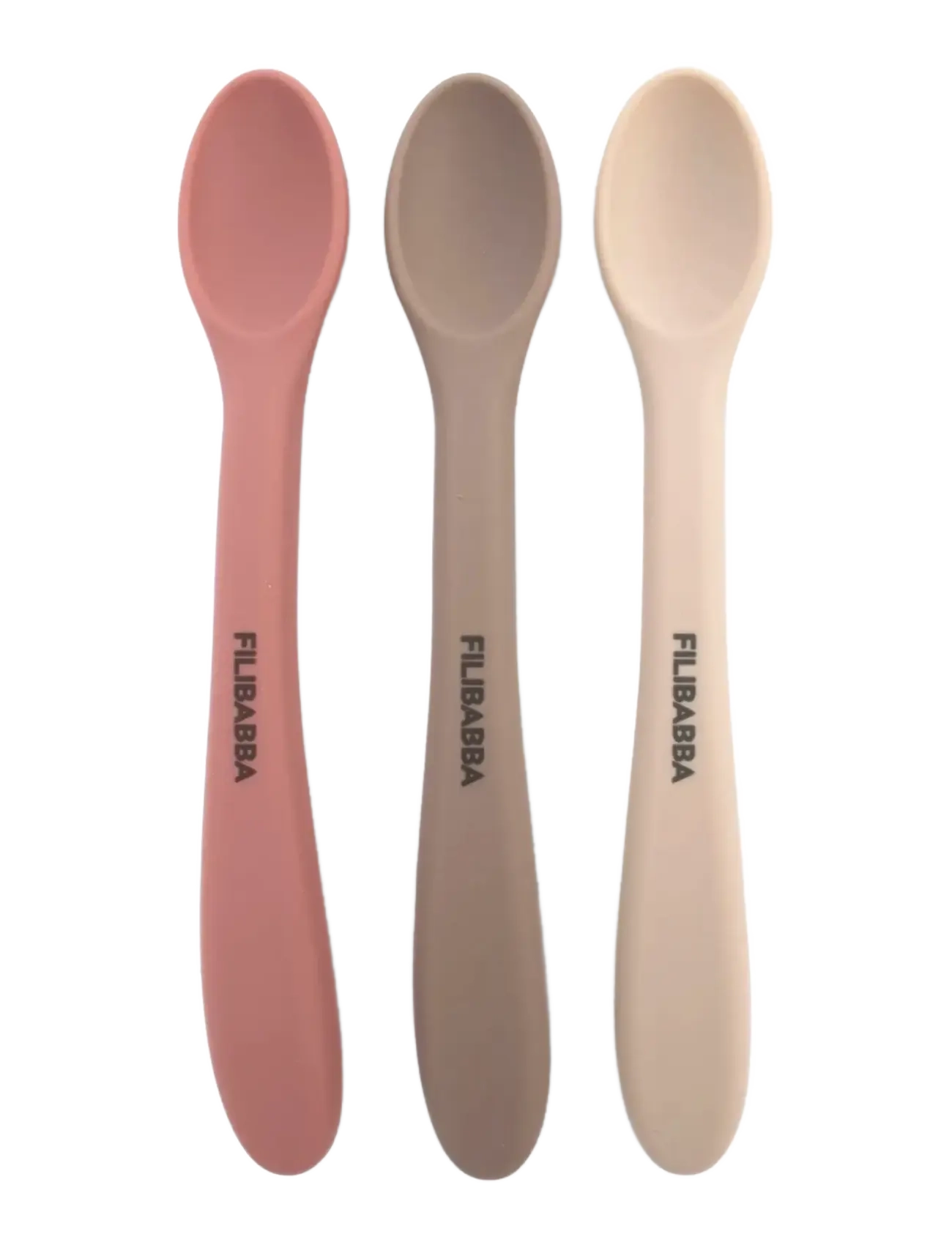 Filibabba Silicone feeding spoons 3-pack - Rose Mix - 4 for 3 - MULTI COLOURED / pink/rose