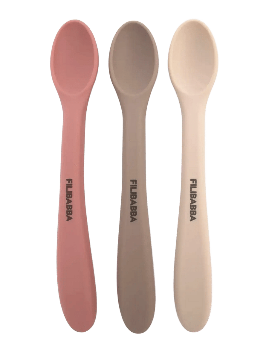Filibabba - Silicone feeding spoons 3-pack - Rose Mix - astiasetit - multi coloured - 1