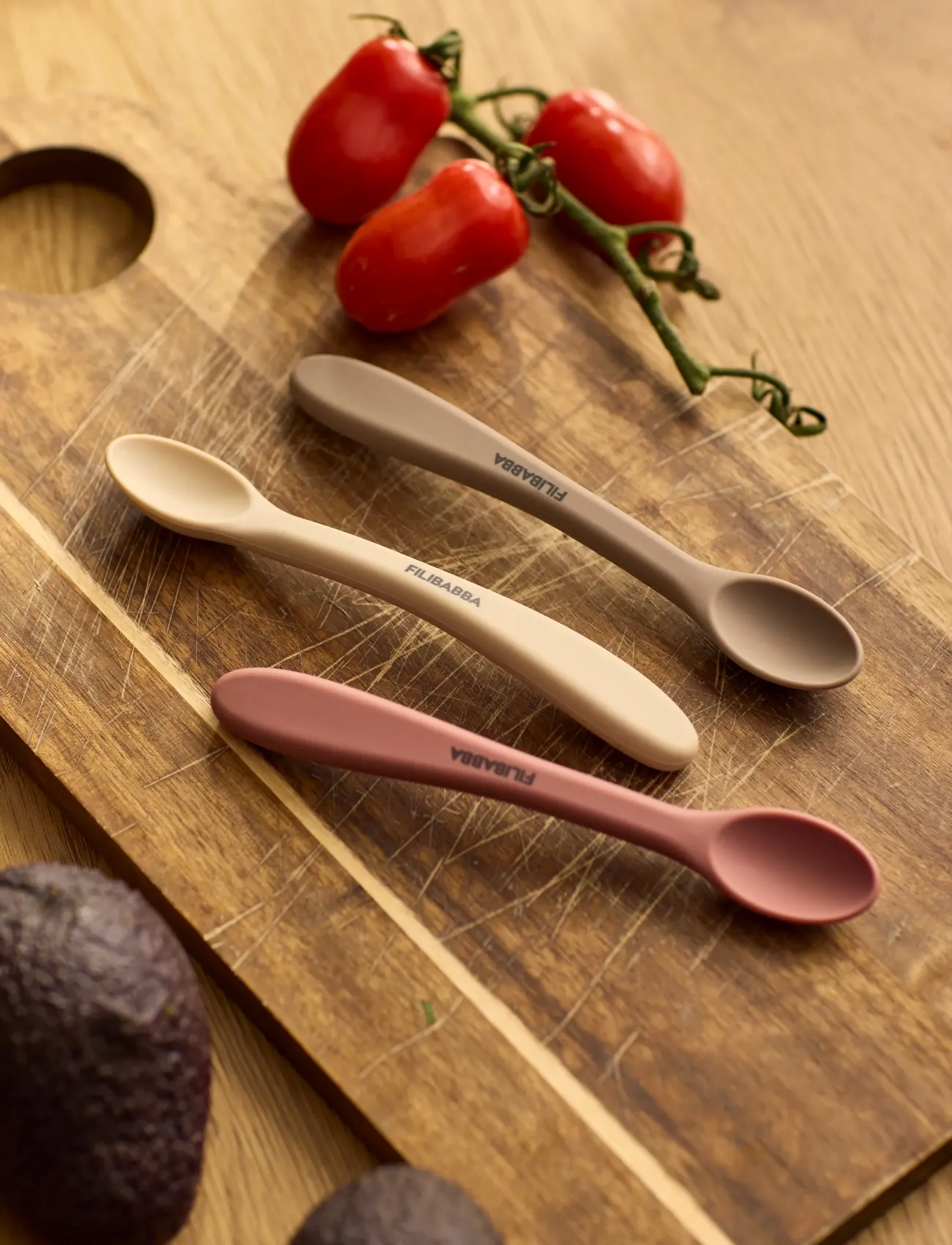 Filibabba - Silicone feeding spoons 3-pack - Rose Mix - astiasetit - multi coloured - 5