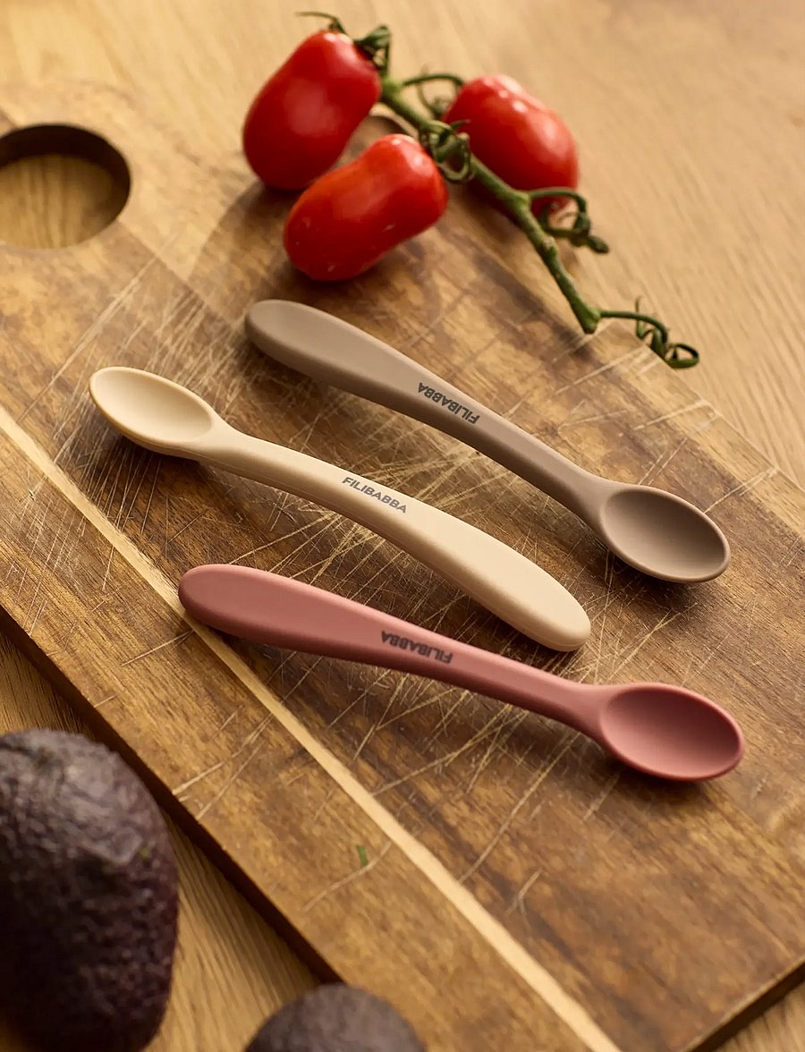 Filibabba - Silicone feeding spoons 3-pack - Rose Mix - astiasetit - multi coloured - 5