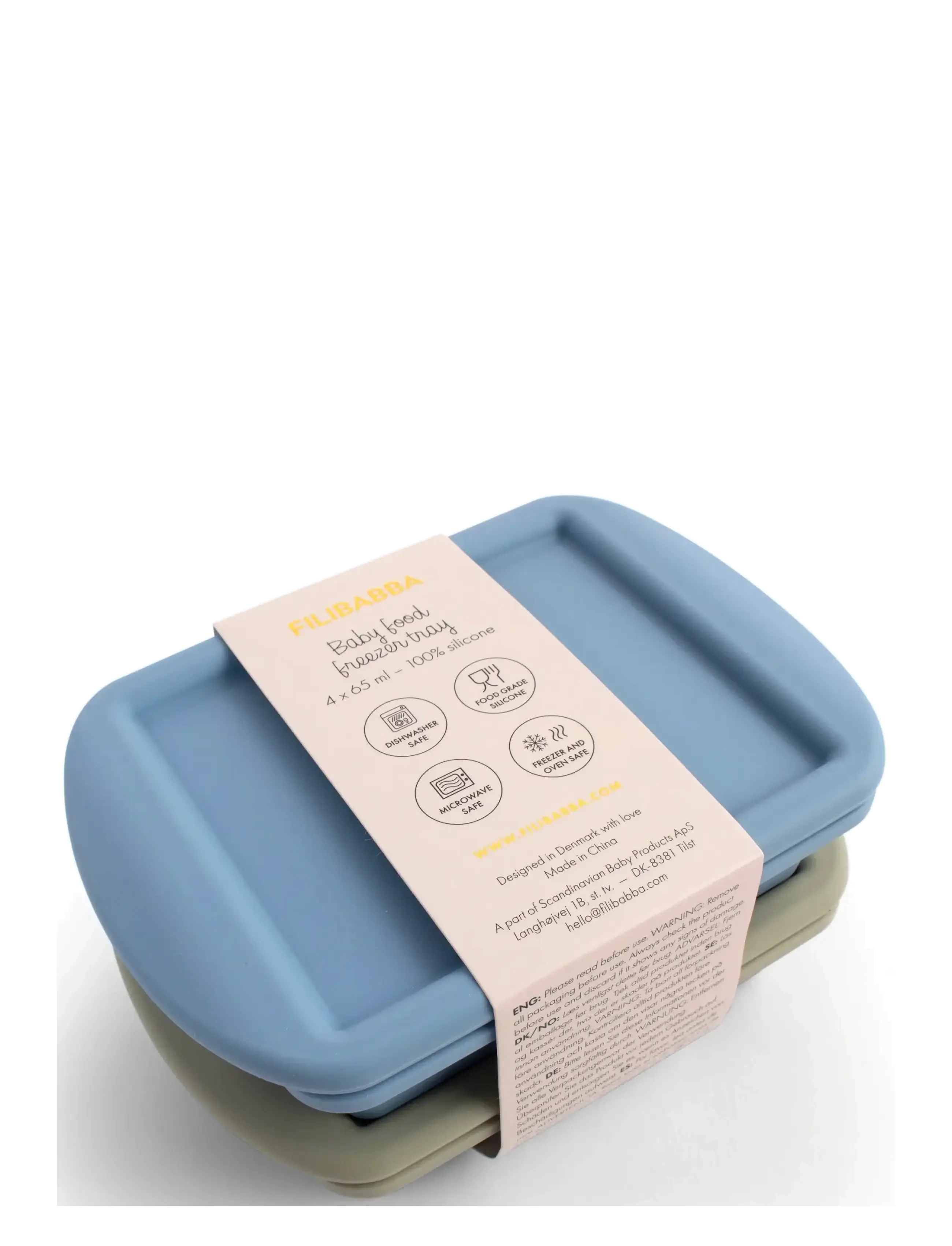 Filibabba - Baby food freezer tray 4x65 ml - 2-pack - Ocean Mix - multi coloured - 2