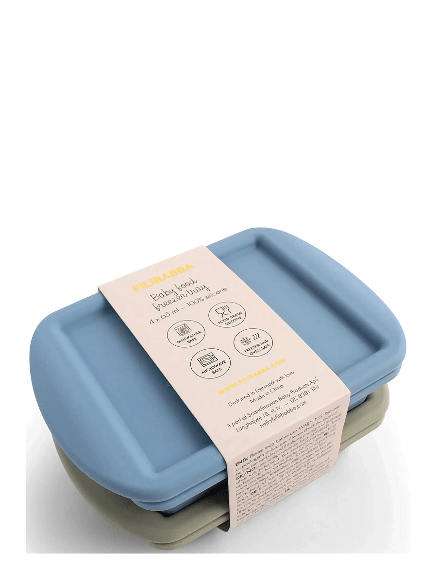 Filibabba - Baby food freezer tray 4x65 ml - 2-pack - Ocean Mix - multi coloured - 2
