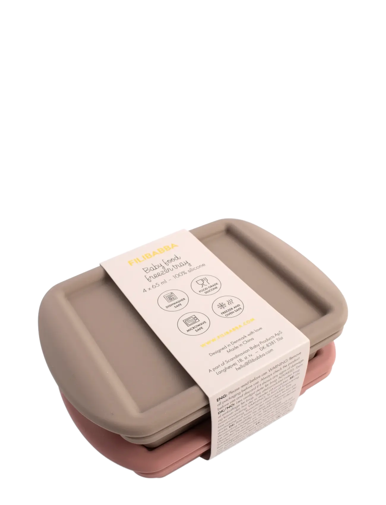 Filibabba - Baby food freezer tray 4x65 ml - 2-pack - Rose Mix - multi coloured - 2
