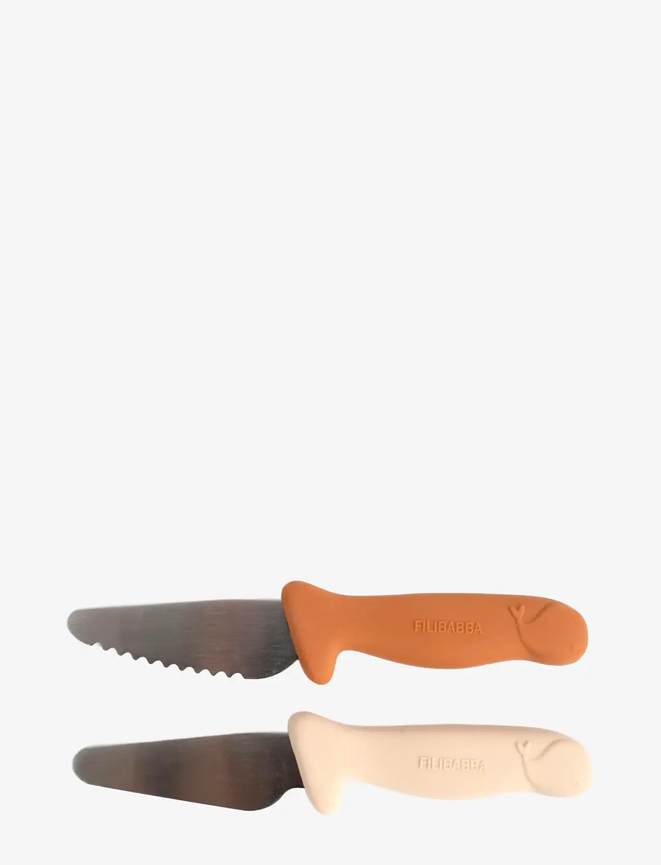 Filibabba - Beginner's cutting knives 2-pack - Pumpkin + Offwhite - besteck - multi coloured - 1