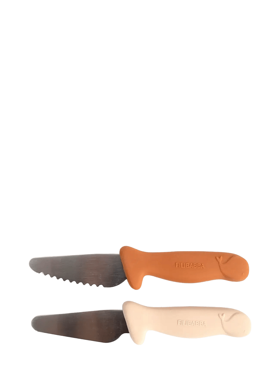 Filibabba - Beginner's cutting knives 2-pack - Pumpkin + Offwhite - couverts - multi coloured - 1