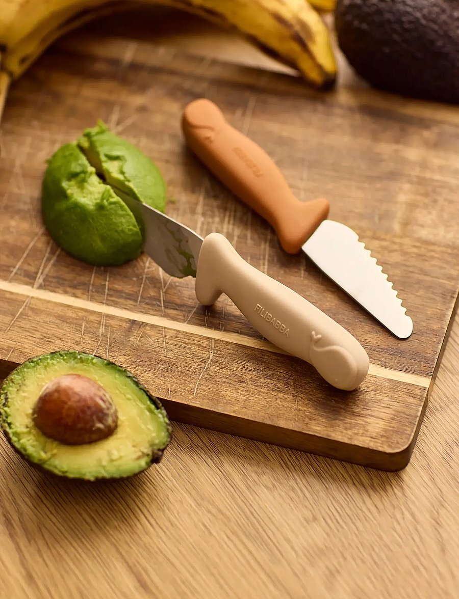 Filibabba - Beginner's cutting knives 2-pack - Pumpkin + Offwhite - couverts - multi coloured - 0