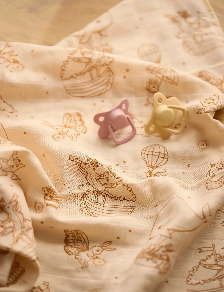 Filibabba - Muslin Diaper GOTS - Dreamy Adventurers - white - 1