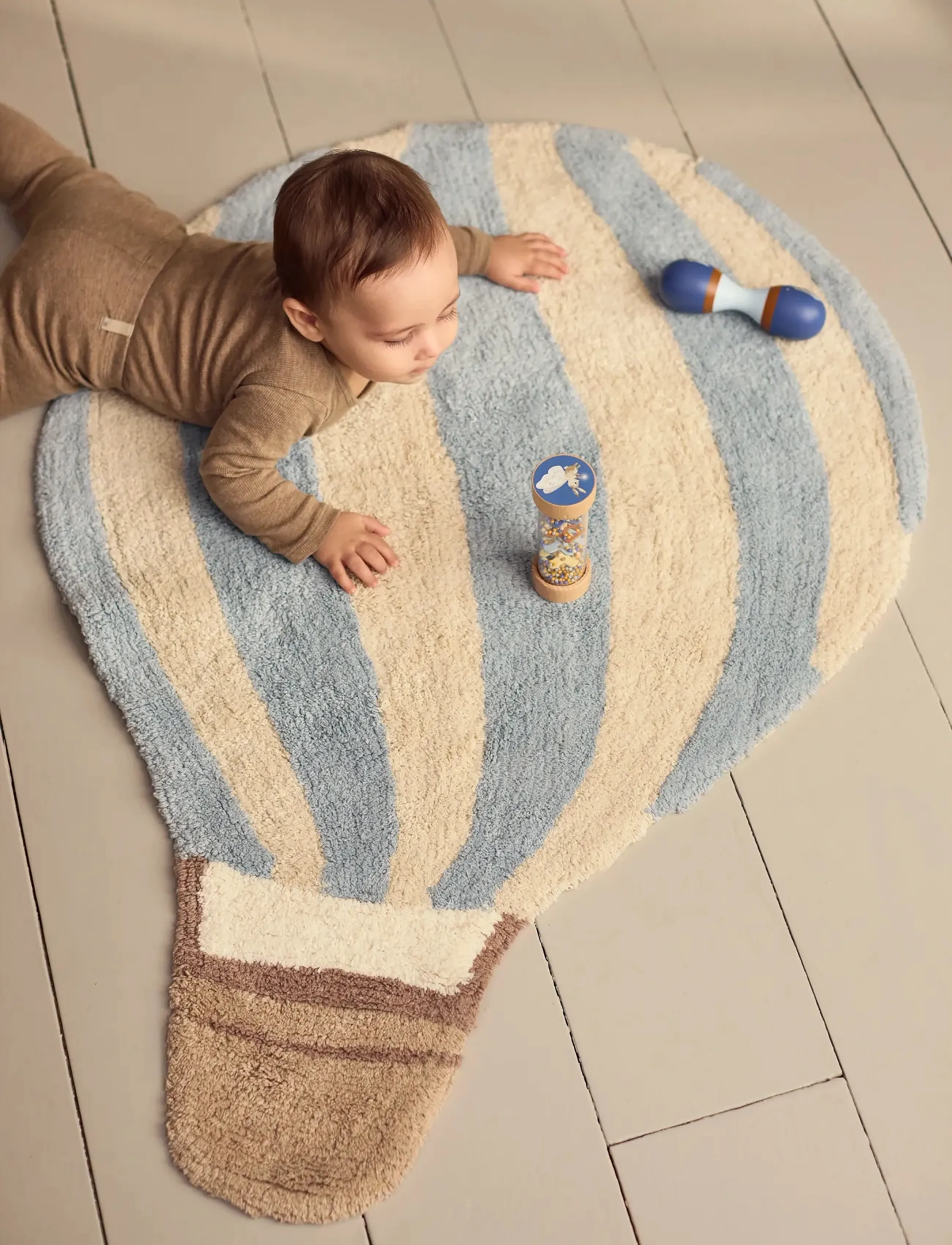 Filibabba Tufted Rug Air Balloon Pearl Blue, One Size, Rugs And Carpets, Mehrfarbig/gemustert - Asymmetric Rugs, Kinder
