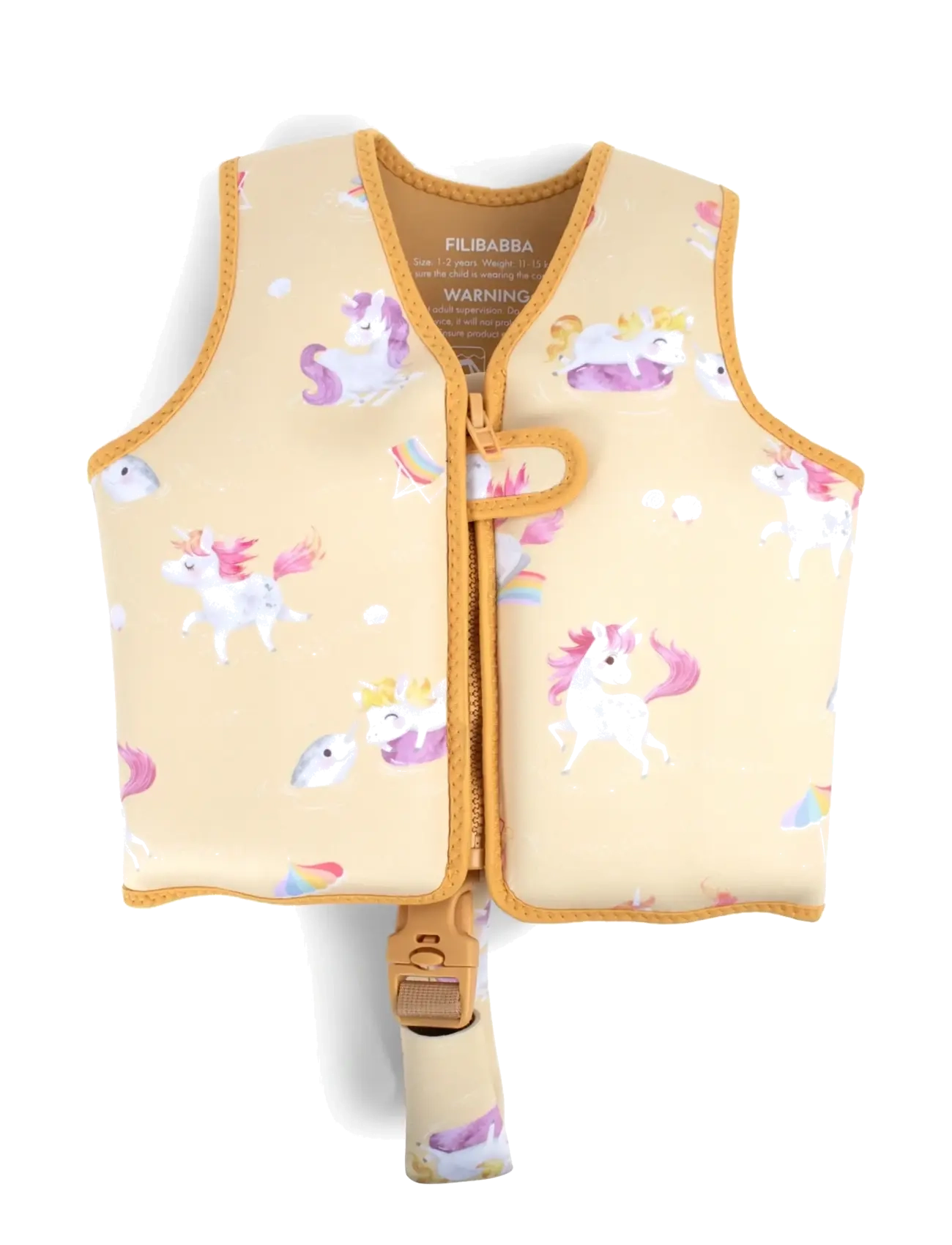 Filibabba Swim vest 1-2 years – Unicorn Shores - Peldēšanas piederumi - YELLOW / yellow