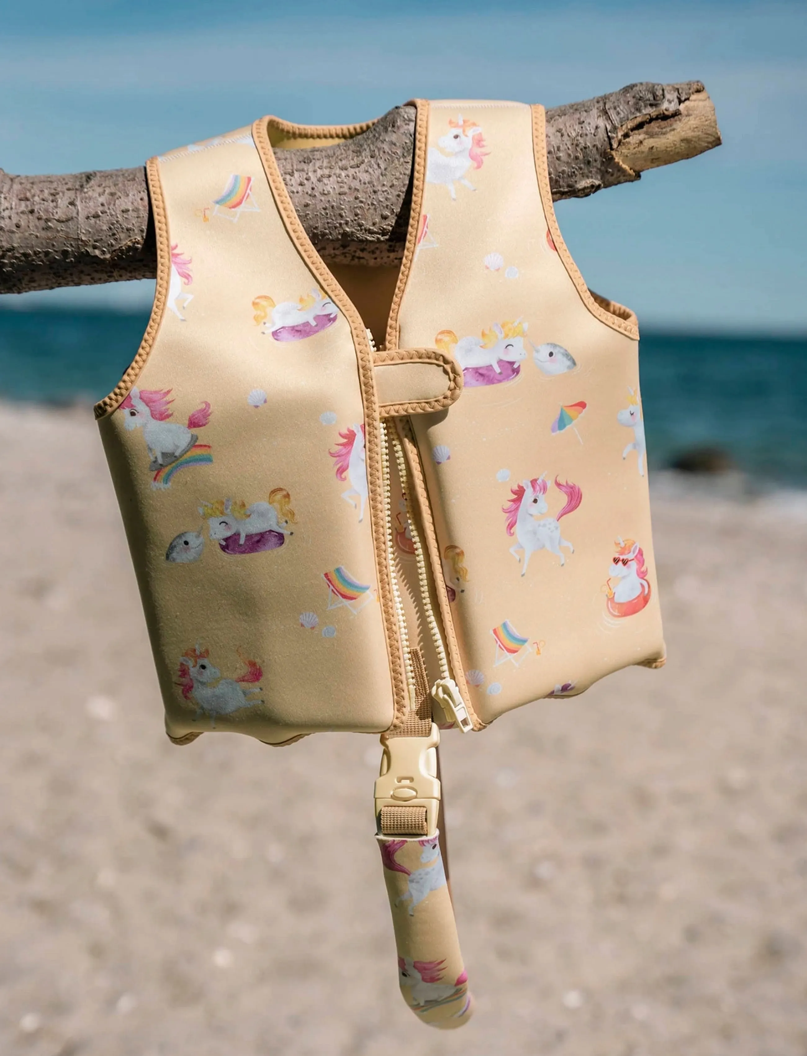 Filibabba Swim Vest 1-2 Years – Unicorn Shores, Enhjørning Svømmevest, Gul, Str: 5850 x 6.5