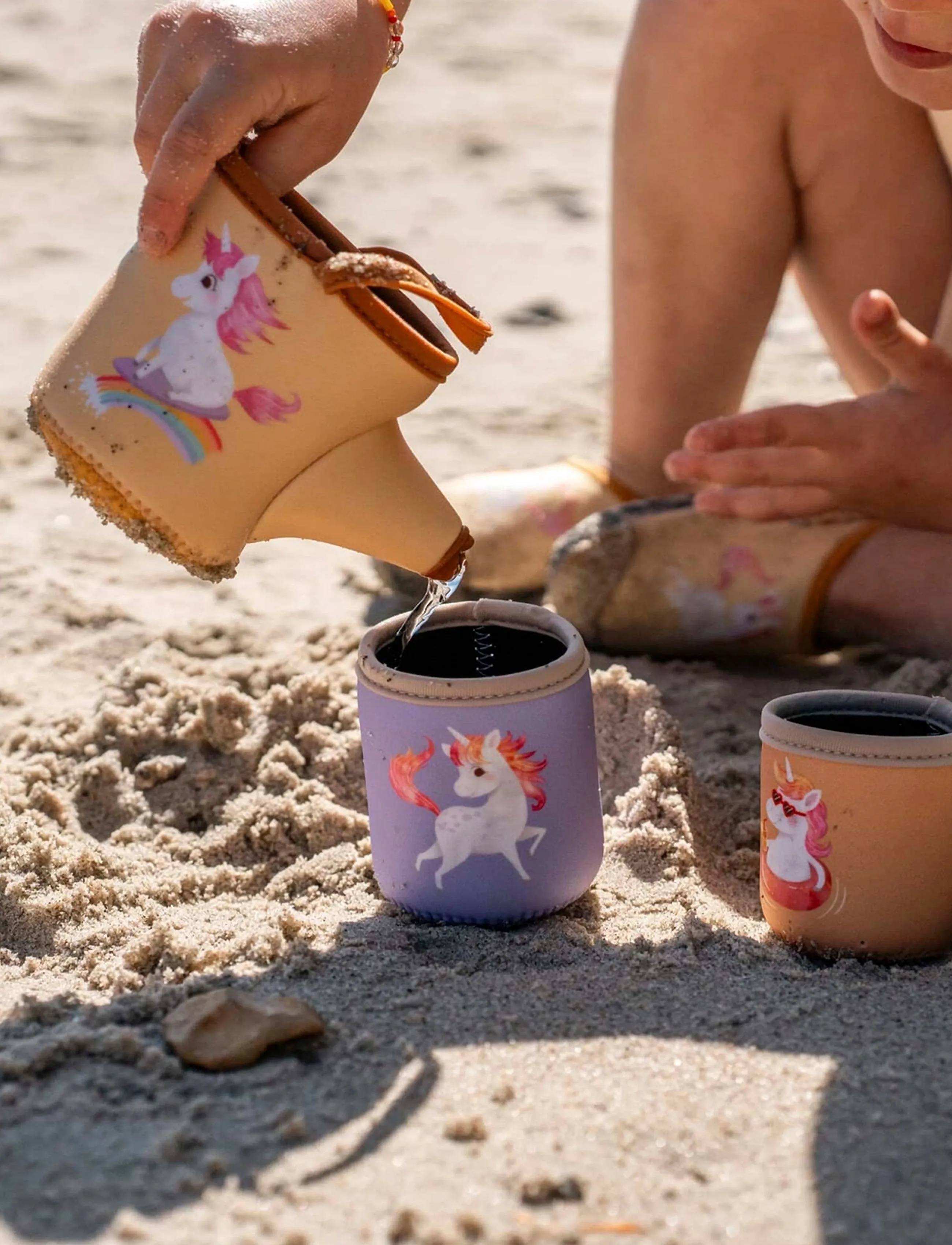 Filibabba Neoprene Bath Toys – Unicorn Activity Cups, Børn, Enhjørning Badelegetøj, Multi/mønstret, Str: 2625 x 15